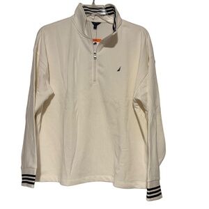 Women’s Nautica 1/2 Zip Collared Top in Marshmallow Sz XXL NWT